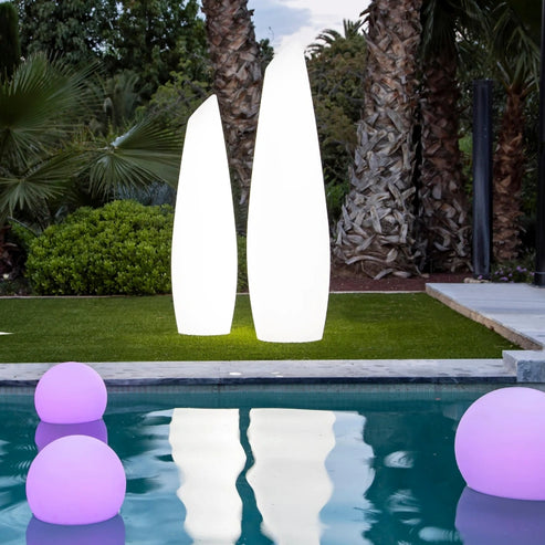Luz esférica para jardín