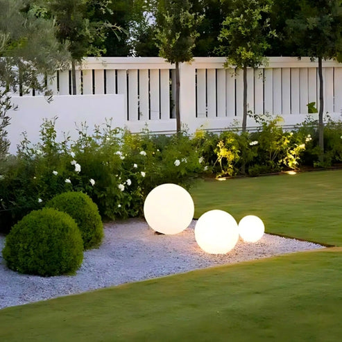 Luz esférica para jardín