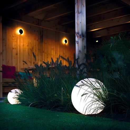 Luz esférica para jardín