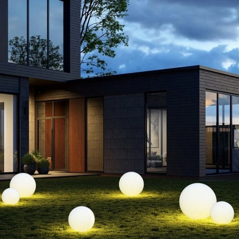 Luz esférica para jardín