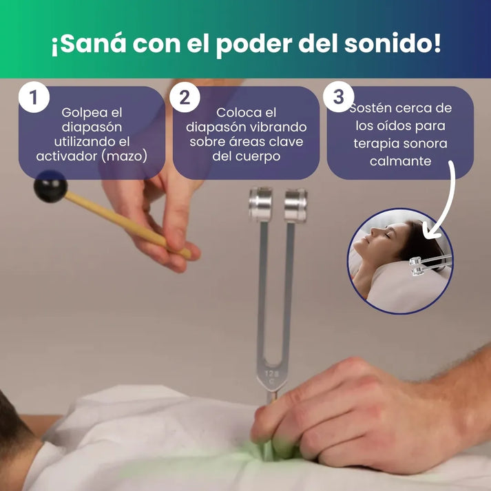Diapasón sanador Zen® de 128 Hz + Libro digital 🎁