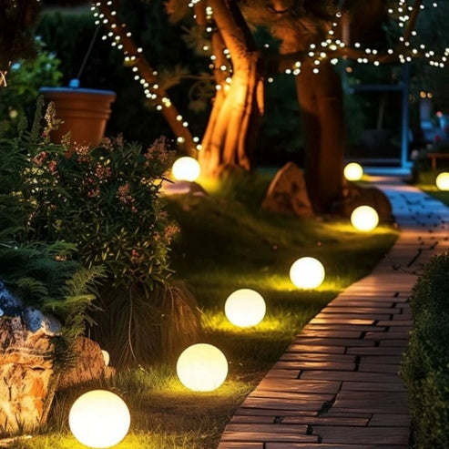 Luz esférica para jardín