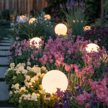 Luz esférica para jardín