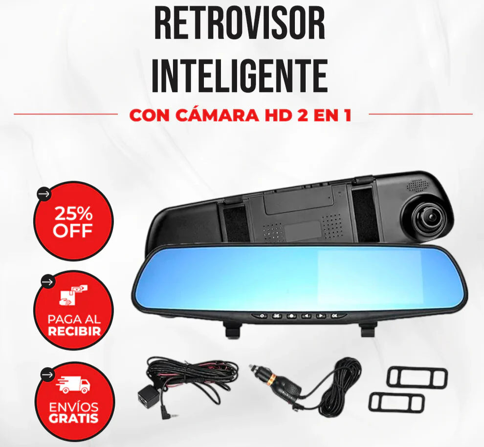 Retrovisor Velocity® 3.0 con Cámara | Protege tu carro y graba todo