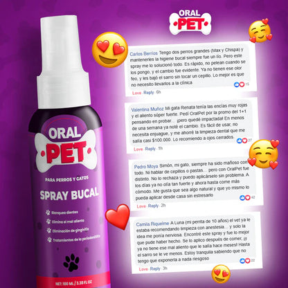 OralPet® spray de Salud Dental Perros y Gatos | 1 + 1 GRATIS
