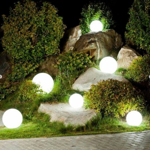 Luz esférica para jardín
