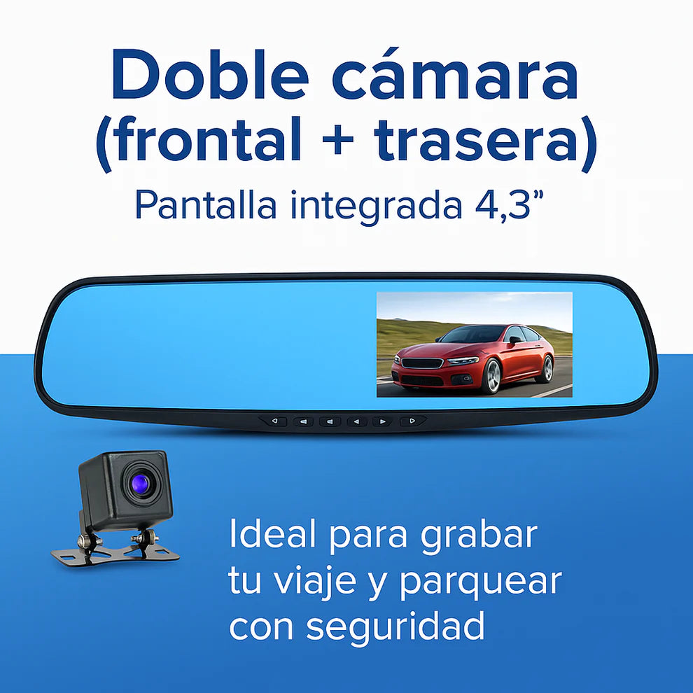 Retrovisor Velocity® 3.0 con Cámara | Protege tu carro y graba todo