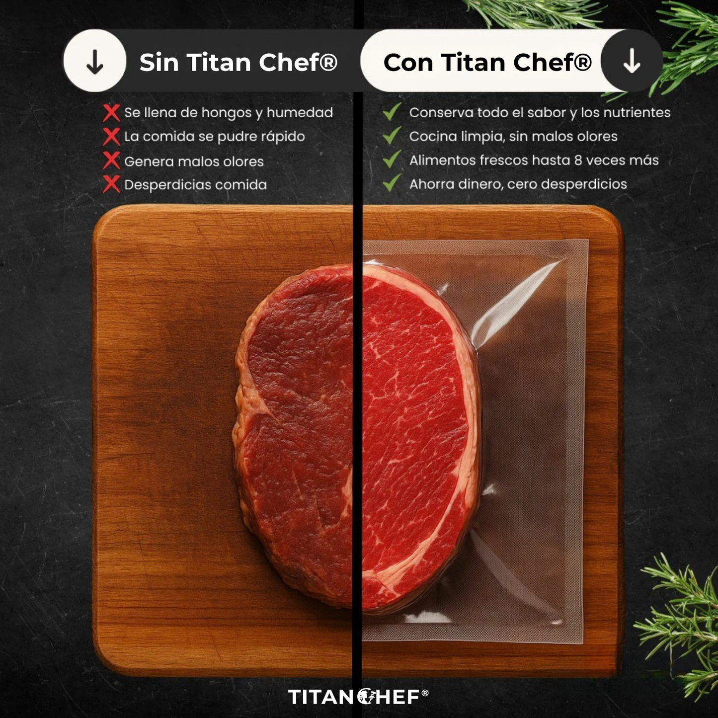 Selladora al Vacío - Titan Chef® Sella, conserva, disfruta