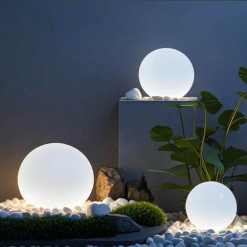 Luz esférica para jardín
