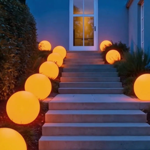 Luz esférica para jardín