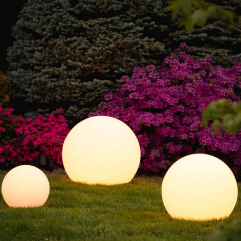 Luz esférica para jardín