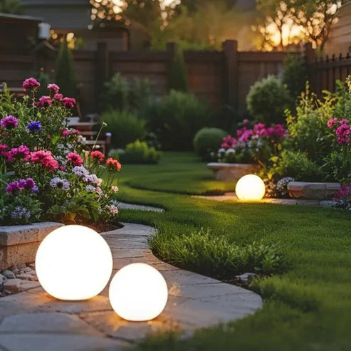 Luz esférica para jardín
