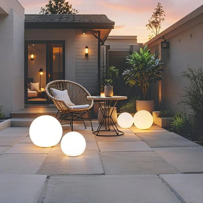 Luz esférica para jardín