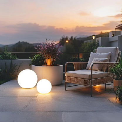 Luz esférica para jardín