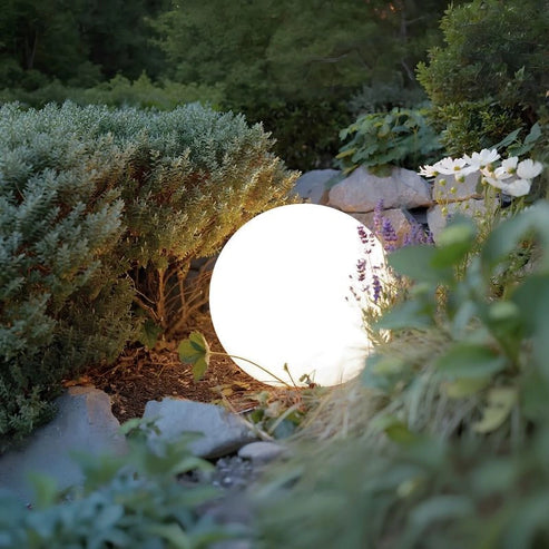Luz esférica para jardín