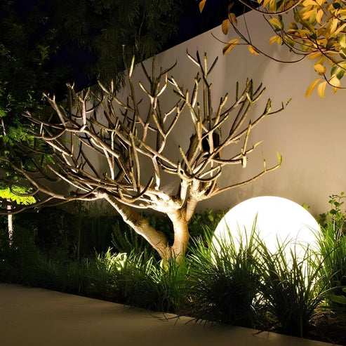 Luz esférica para jardín