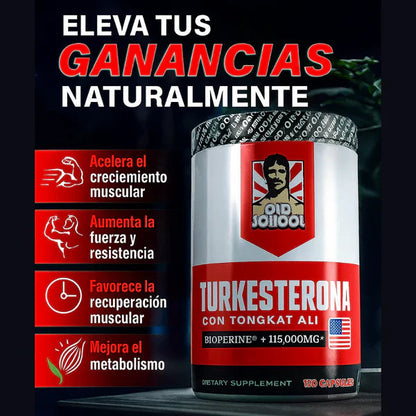 Turkesterone® | Potencia Natural para Crecer y Rendirse al Máximo (60 cápsulas)